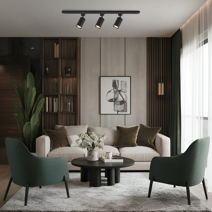 Φωτιστικό σποτ για σύστημα ράγας TIGER 3xGU10/10W/230V, μαύρο