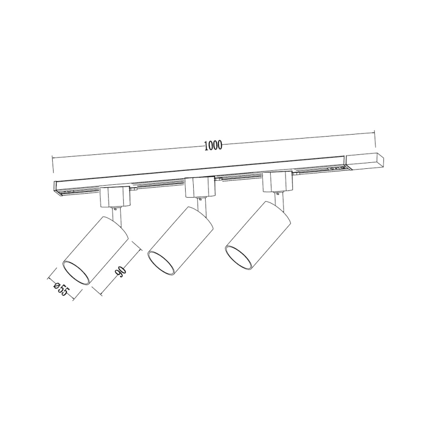 Φωτιστικό σποτ για σύστημα ράγας TIGER 3xGU10/10W/230V, μαύρο