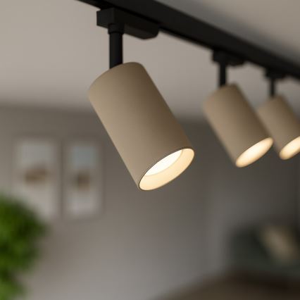 Φωτιστικό σποτ για μονοφασικό σύστημα ράγας PIPE 1xGU10/10W/230V μπεζ