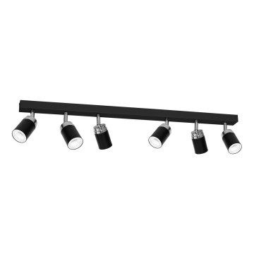 Φωτιστικό σποτ RENO 6xGU10/60W/230V μαύρο/γυαλιστερό χρώμιο