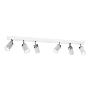 Φωτιστικό σποτ RENO 6xGU10/8W/230V λευκό/γυαλιστερό χρώμιο