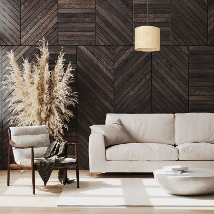 Φωτιστικό οροφής με καλώδιο RATTAN 1xE27/60W/230V διάμ. 18 εκ. ρατάν