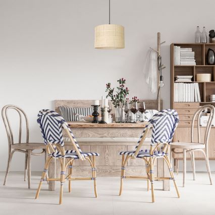 Φωτιστικό οροφής με καλώδιο RATTAN 1xE27/60W/230V διάμ. 25 εκ. ρατάν