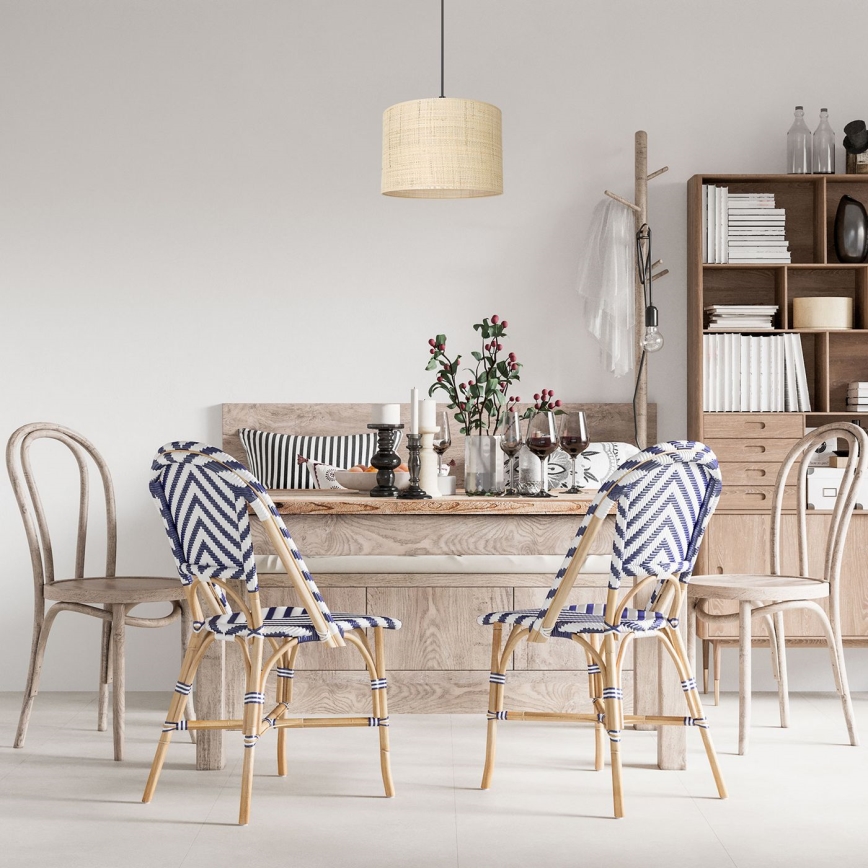 Φωτιστικό οροφής με καλώδιο RATTAN 1xE27/60W/230V διάμ. 25 εκ. ρατάν