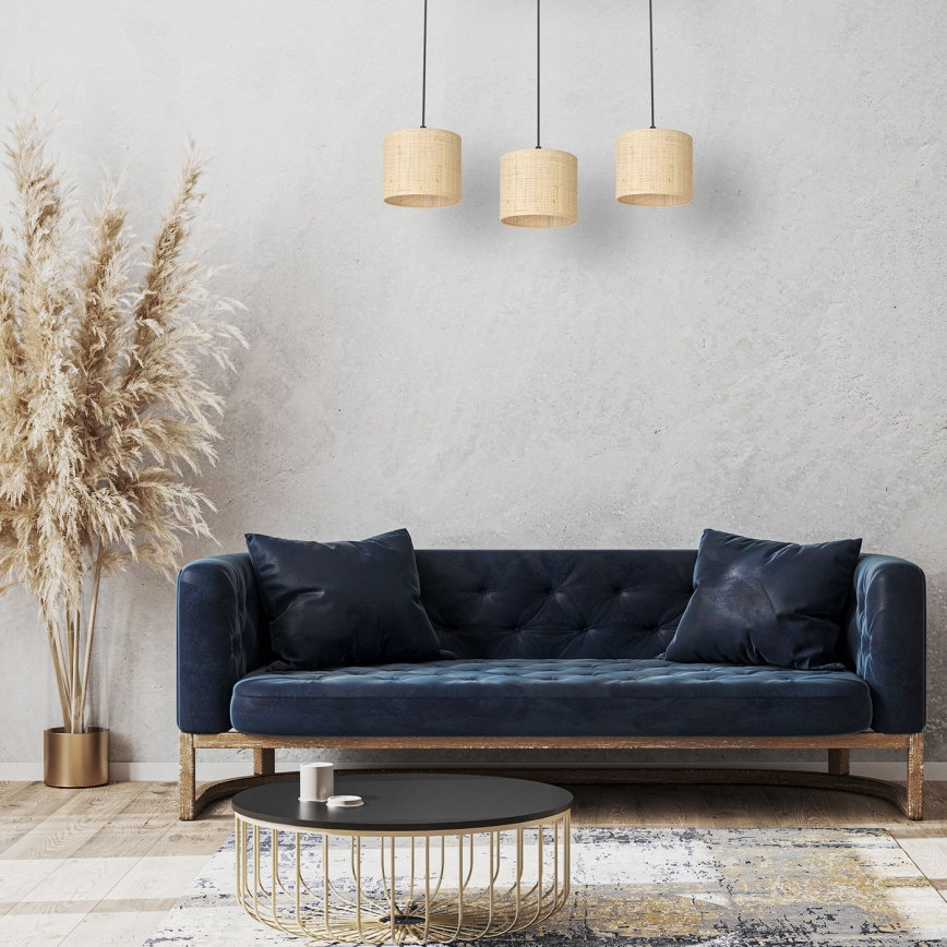 Φωτιστικό οροφής με καλώδιο RATTAN 3xE27/60W/230V ρατάν