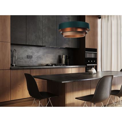 Φωτιστικό οροφής με καλώδιο TRINITI 1xE27/60W/230V πράσινο/χαλκός