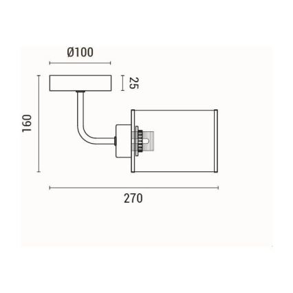 Φωτιστικό τοίχου 1xE27/60W/230V