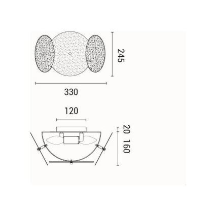 Φωτιστικό τοίχου 2xE14/40W/230V