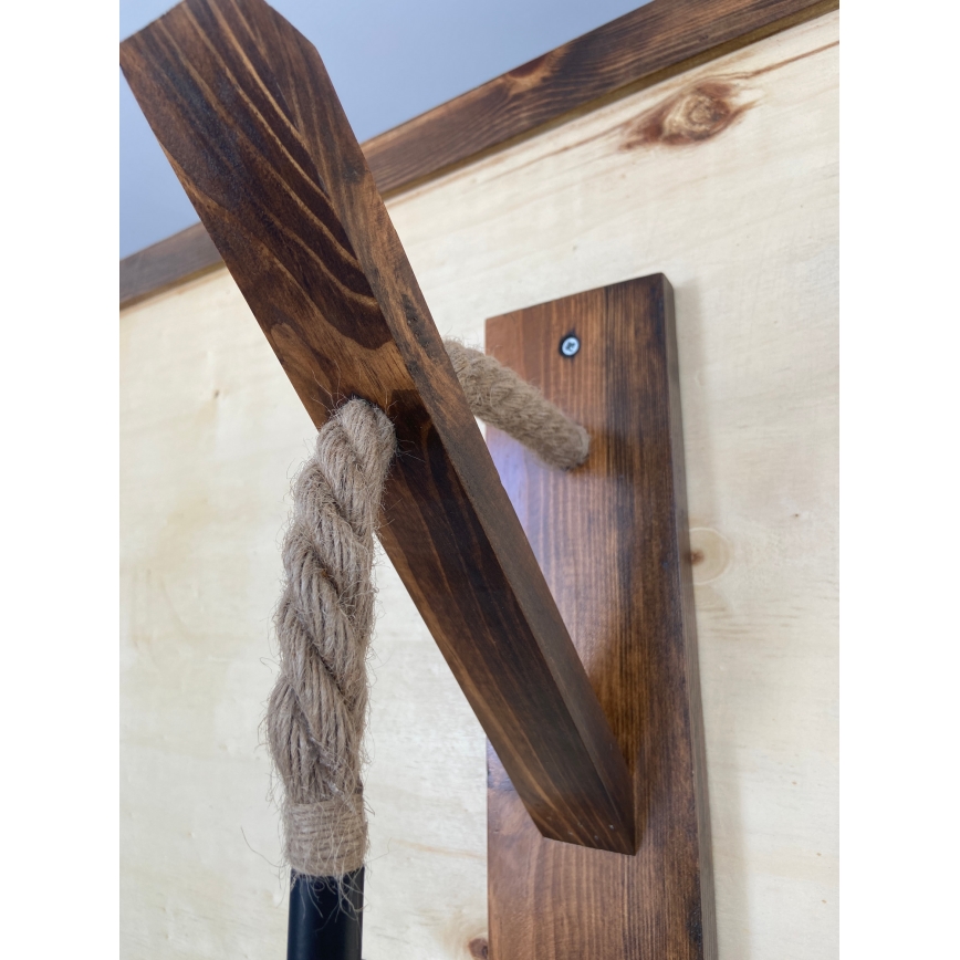 Φωτιστικό τοίχου AHSAP 1xE27/40W/230V, πεύκο/καρυδιά