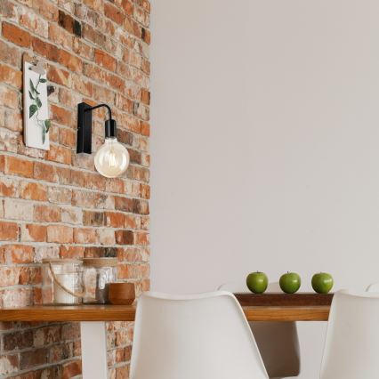 Φωτιστικό τοίχου ASTRID 1xE27/60W/230V γυαλιστερό μαύρο