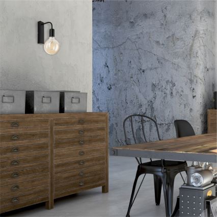 Φωτιστικό τοίχου ASTRID 1xE27/60W/230V ματ μαύρο