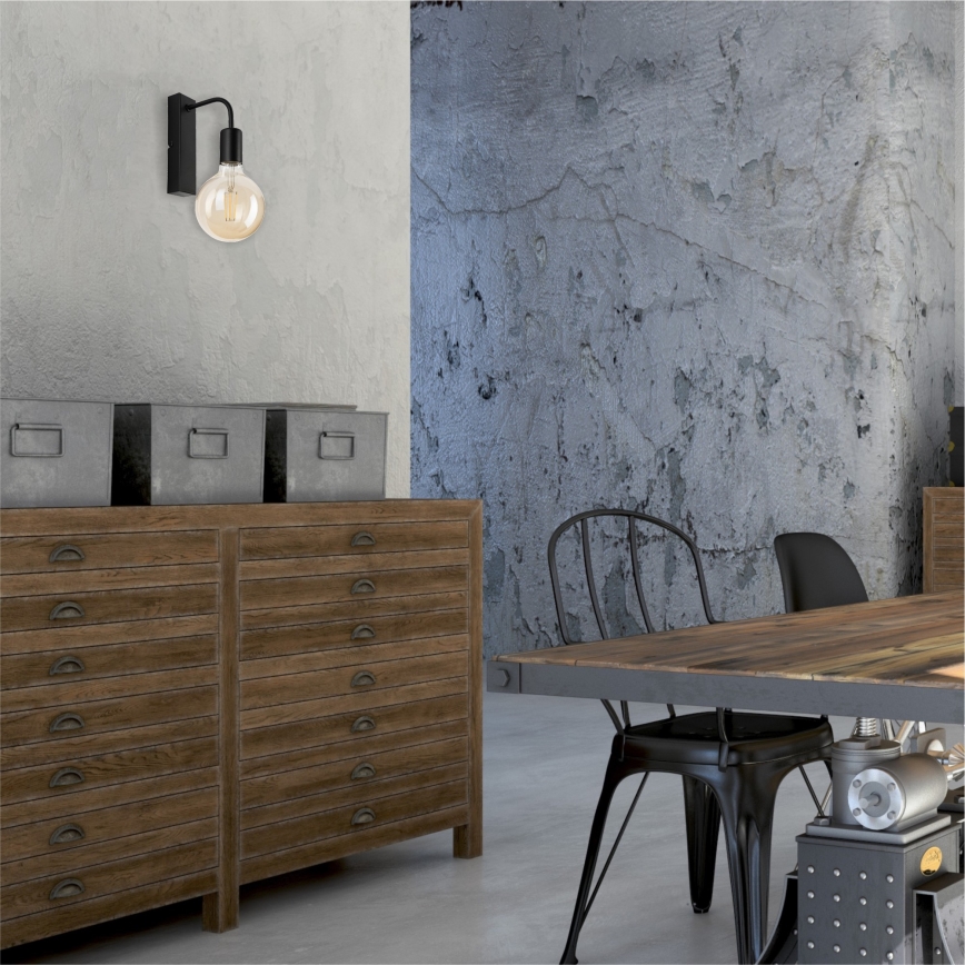 Φωτιστικό τοίχου ASTRID 1xE27/60W/230V ματ μαύρο