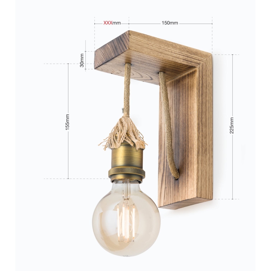 Φωτιστικό τοίχου BASSENA 1xE27/60W/230V