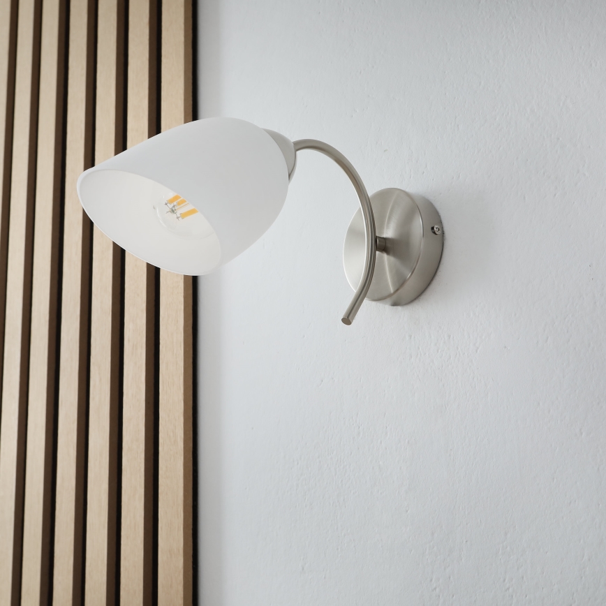 Φωτιστικό τοίχου DONNA 1xE27/60W/230V νίκελ