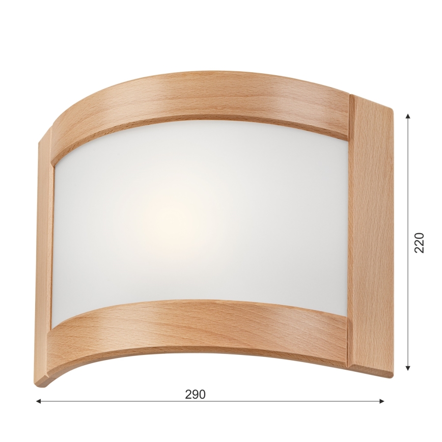 Επιτοίχιο φωτιστικό ELODIE 1xE27/60W/230V από οξιά