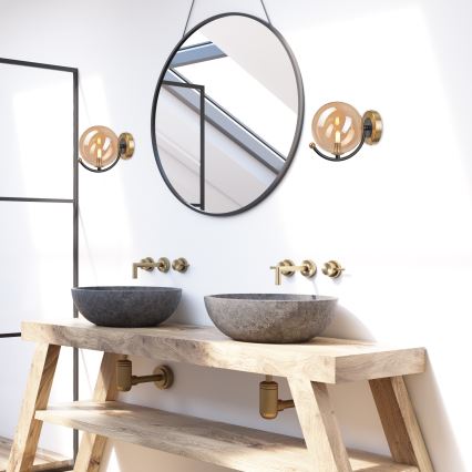 Φωτιστικό τοίχου GEORGIA 1xE14/5W/230V χρυσό/φιμέ μπεζ