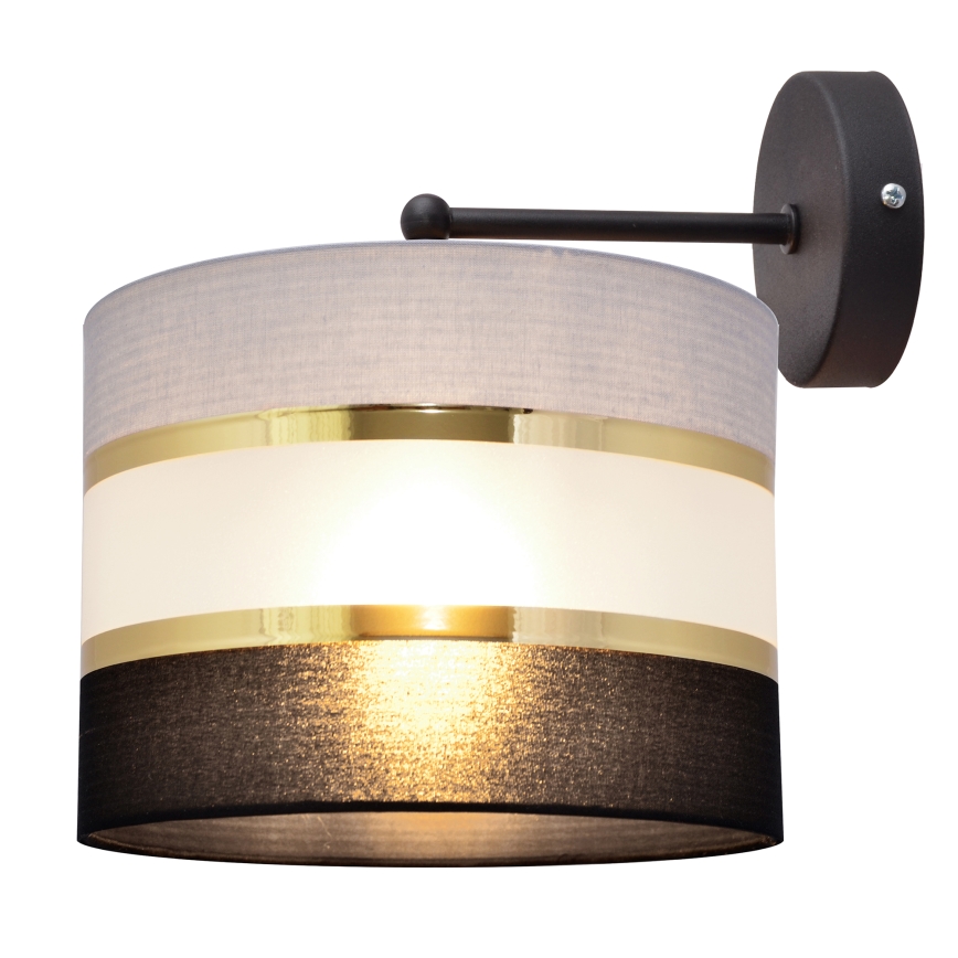 Φωτιστικό τοίχου HELEN 1xE27/15W/230V μαύρο/γκρι/χρυσό
