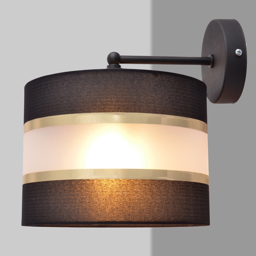 Φωτιστικό τοίχου HELEN 1xE27/15W/230V μαύρο/χρυσό