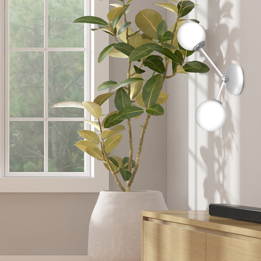 Φωτιστικό τοίχου JOY 2xE14/40W/230V λευκό/ γυαλιστερό χρώμιο