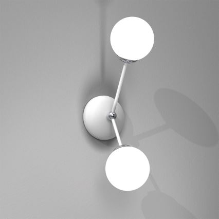 Φωτιστικό τοίχου JOY 2xE14/40W/230V λευκό/ γυαλιστερό χρώμιο