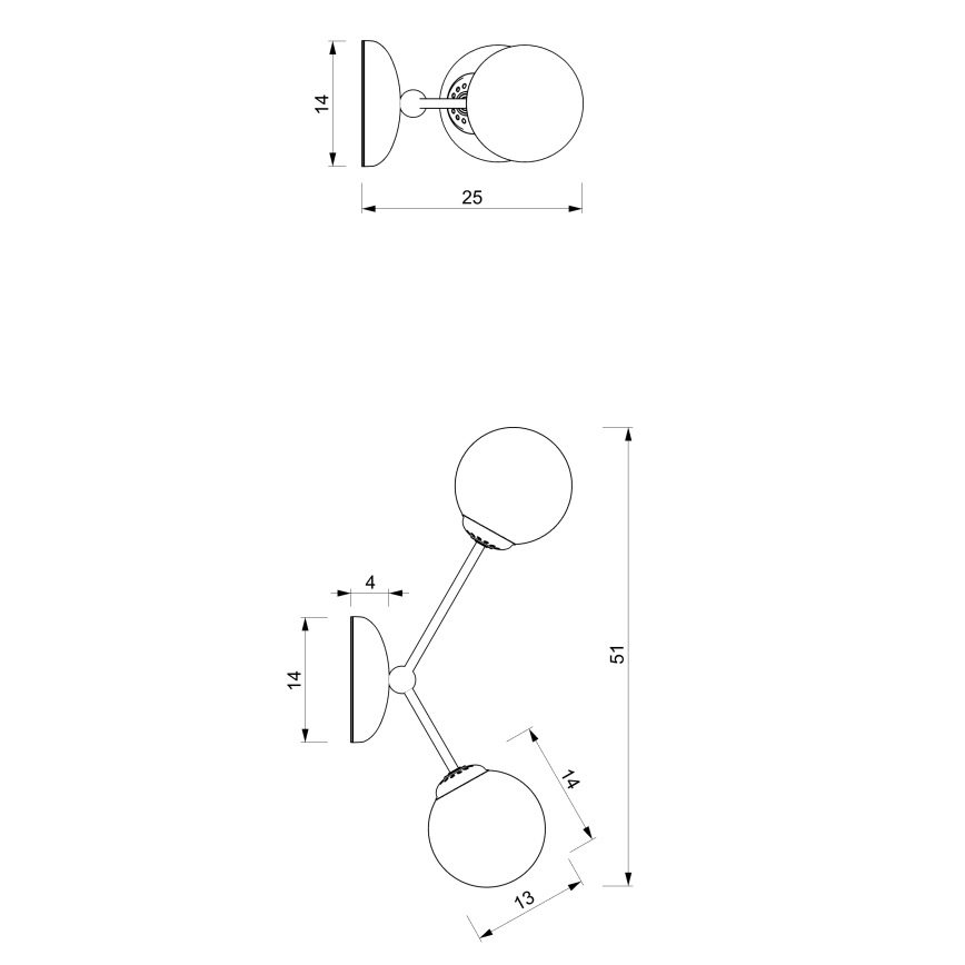 Φωτιστικό τοίχου JOY 2xE14/40W/230V λευκό/ γυαλιστερό χρώμιο