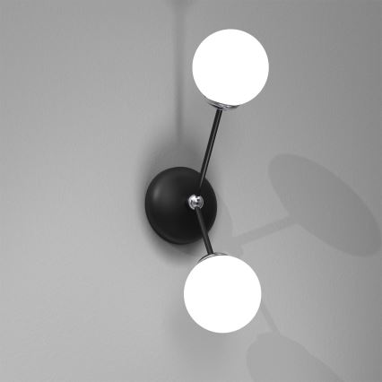 Φωτιστικό τοίχου JOY 2xE14/40W/230V μαύρο/ γυαλιστερό χρώμιο