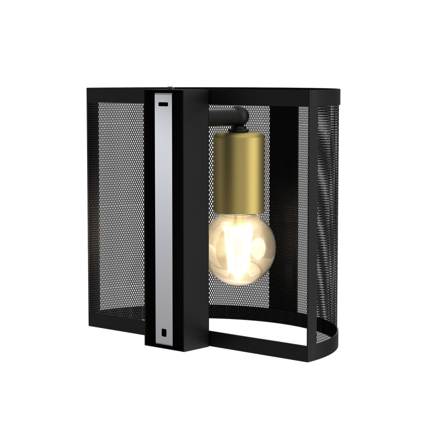 Φωτιστικό τοίχου KAGA 1xE27/60W/230V μαύρο/χρυσαφί