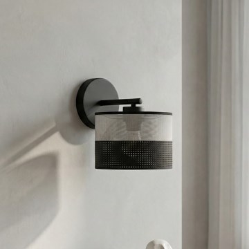 Φωτιστικό τοίχου KARBON 1xE27/15W/230V μαύρο/γκρίζο