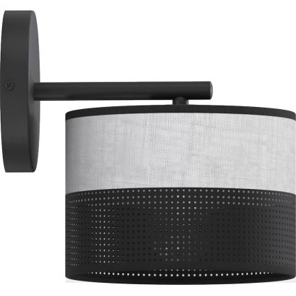 Φωτιστικό τοίχου KARBON 1xE27/15W/230V μαύρο/γκρίζο