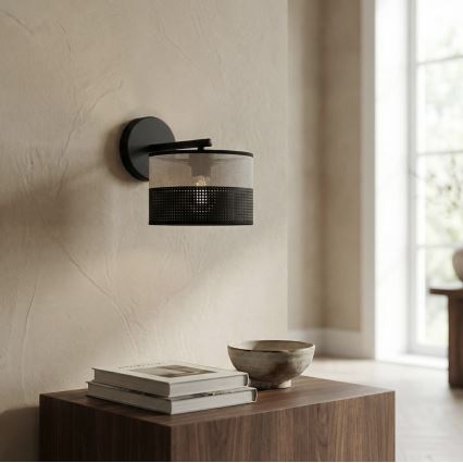 Φωτιστικό τοίχου KARBON 1xE27/15W/230V μαύρο/γκρίζο