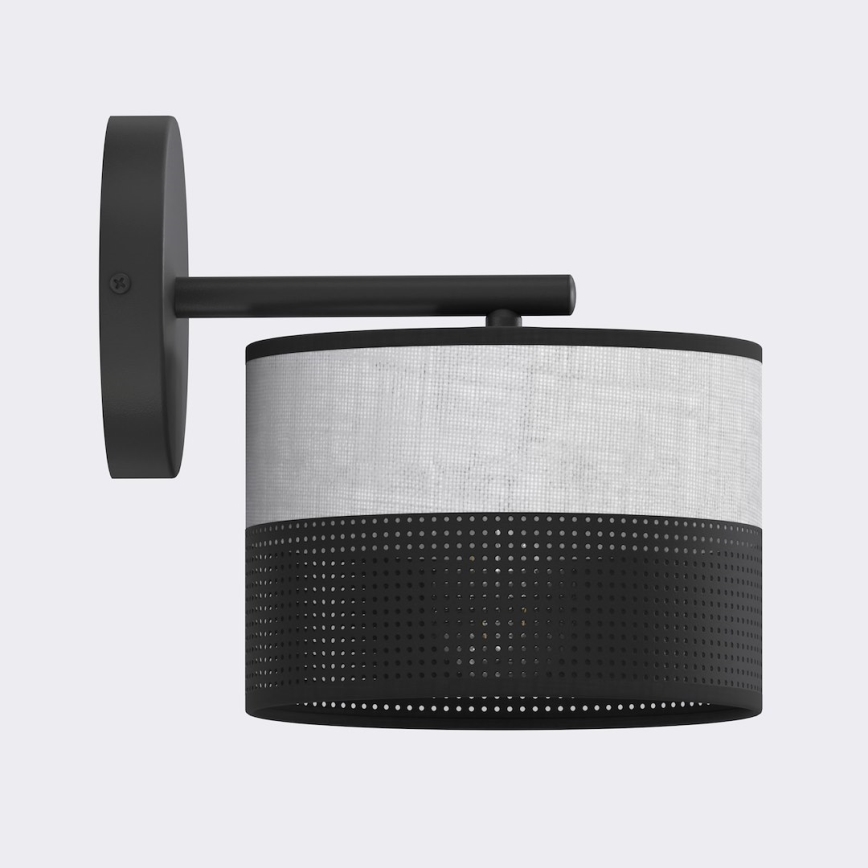 Φωτιστικό τοίχου KARBON 1xE27/15W/230V μαύρο/γκρίζο