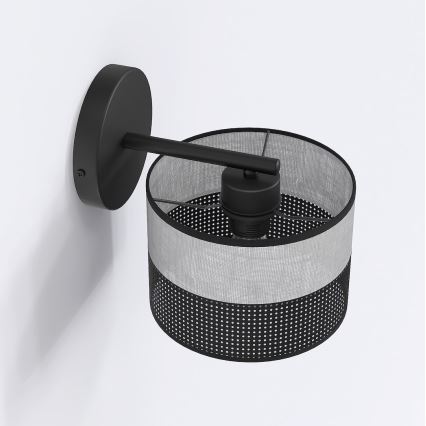 Φωτιστικό τοίχου KARBON 1xE27/15W/230V μαύρο/γκρίζο