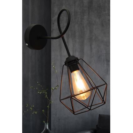 Φωτιστικό τοίχου KARO 3xE27/15W/230V μαύρο
