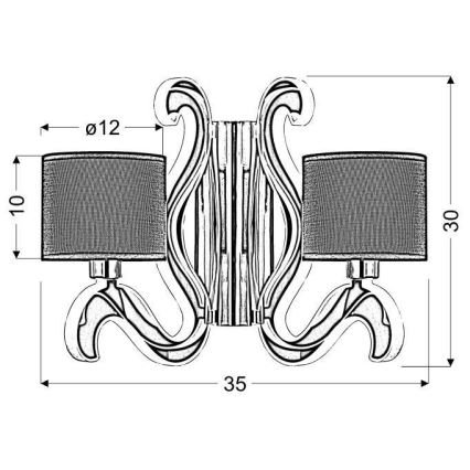 Φωτιστικό τοίχου LED AMBROSIA 2xE14/40W/230V + LED/12,3W χάλκινο