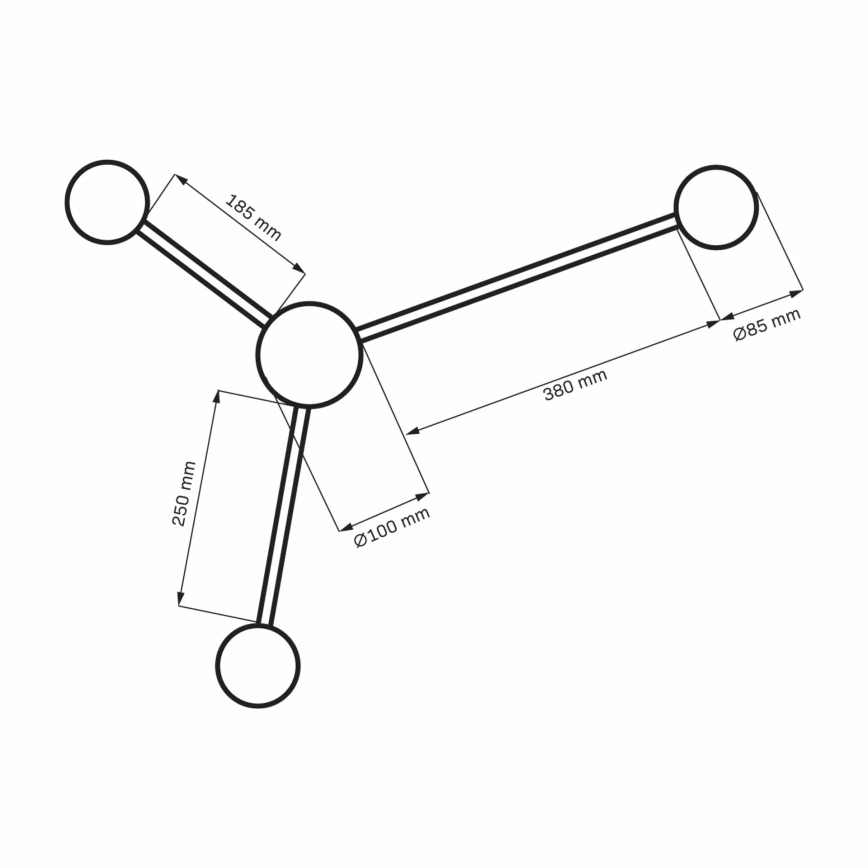 Φωτιστικό τοίχου LED JOY 3xGX53/6W/230V μαύρο