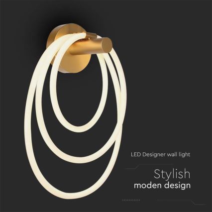 Φωτιστικό τοίχου LED LED/37W/230V 3000K χρυσαφί