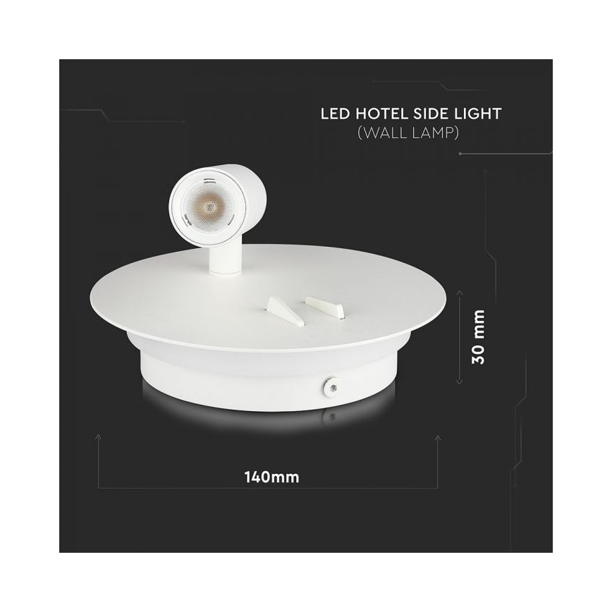 Φωτιστικό τοίχου LED LED/3W/230V + LED/6W/230V 3000K λευκό