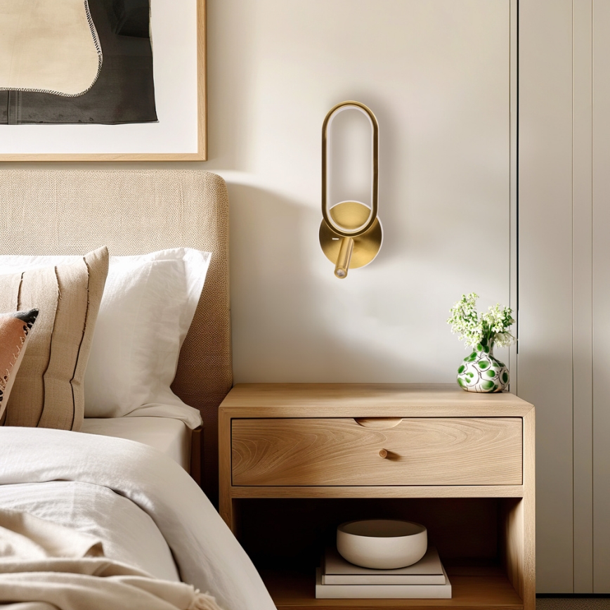 Φωτιστικό τοίχου LED MONET LED/13W/230V + LED/2W 3000/4000/6000K χρυσό