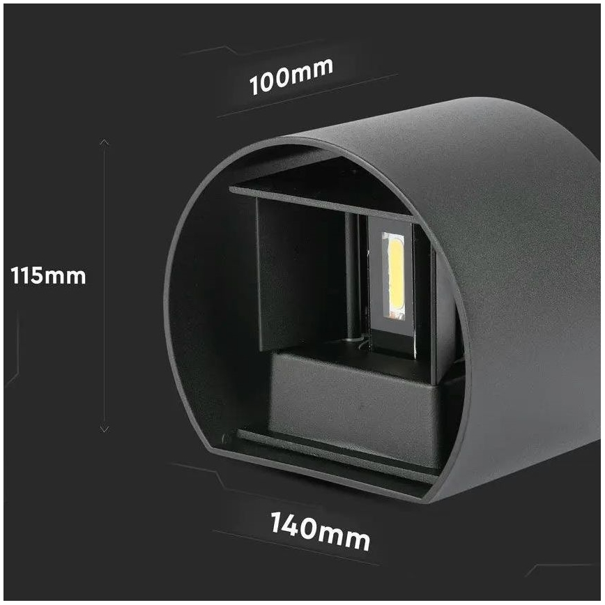 Φωτιστικό τοίχου LED εξωτερικού χώρου LED/6W/230V 4000K IP65 μαύρο