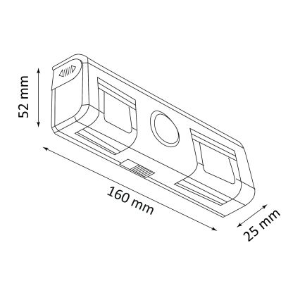 Φωτιστικό τοίχου LED με αισθητήρα LED/3xAA/4,5V