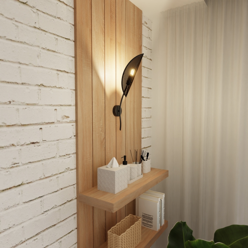 Φωτιστικό τοίχου LOTUS 1xE14/10W/230V μαύρο/χρυσαφί