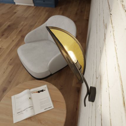 Φωτιστικό τοίχου LOTUS 1xE14/10W/230V μαύρο/χρυσαφί