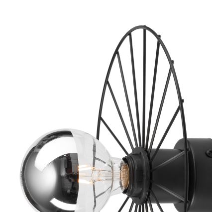 Φωτιστικό τοίχου MONTANA 1xE27/15W/230V διάμετρος 30 cm μαύρο