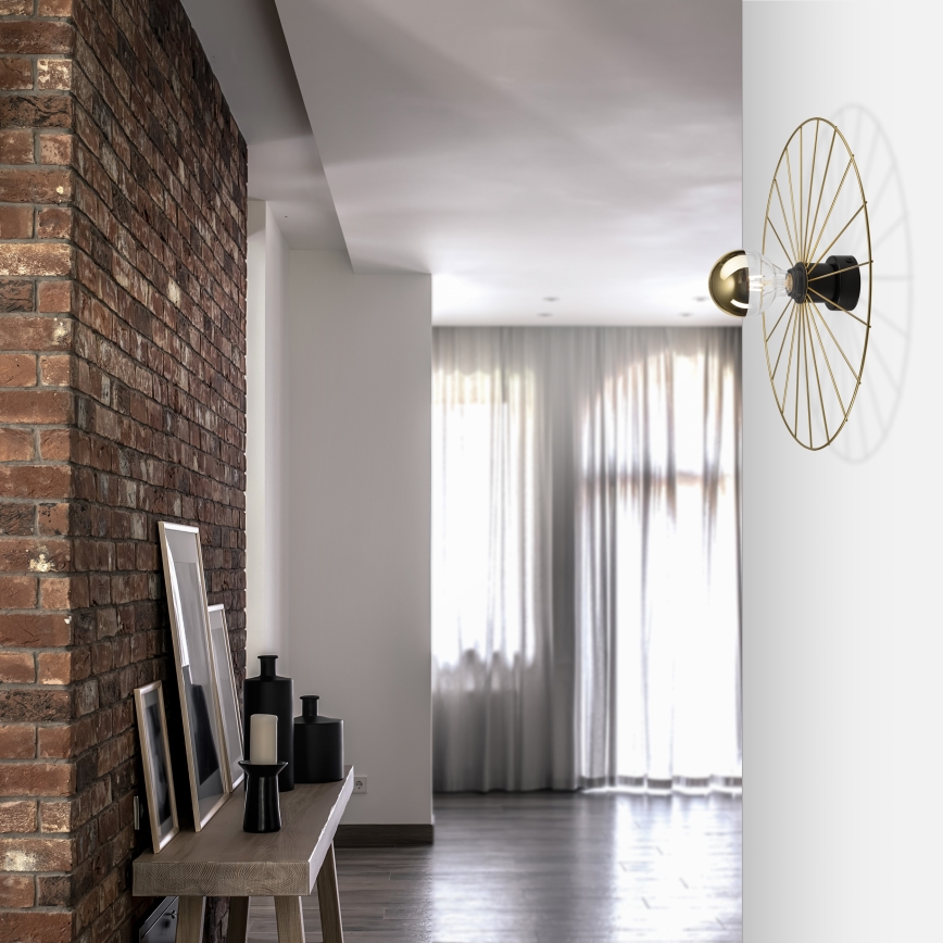 Φωτιστικό τοίχου MONTANA 1xE27/15W/230V διάμετρος 45 cm χρυσό