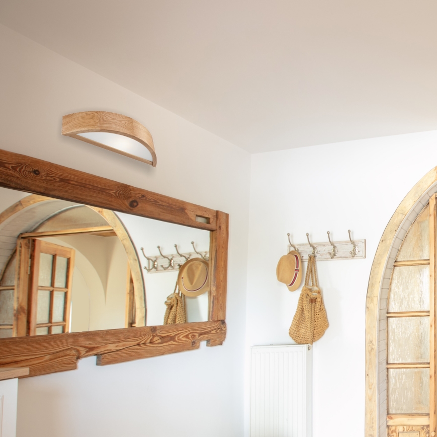 Φωτιστικό τοίχου OAK 1xE27/60W/230V δρυς