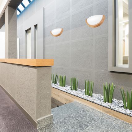 Φωτιστικό τοίχου OAK SLIM 1xE27/60W/230V δρυς