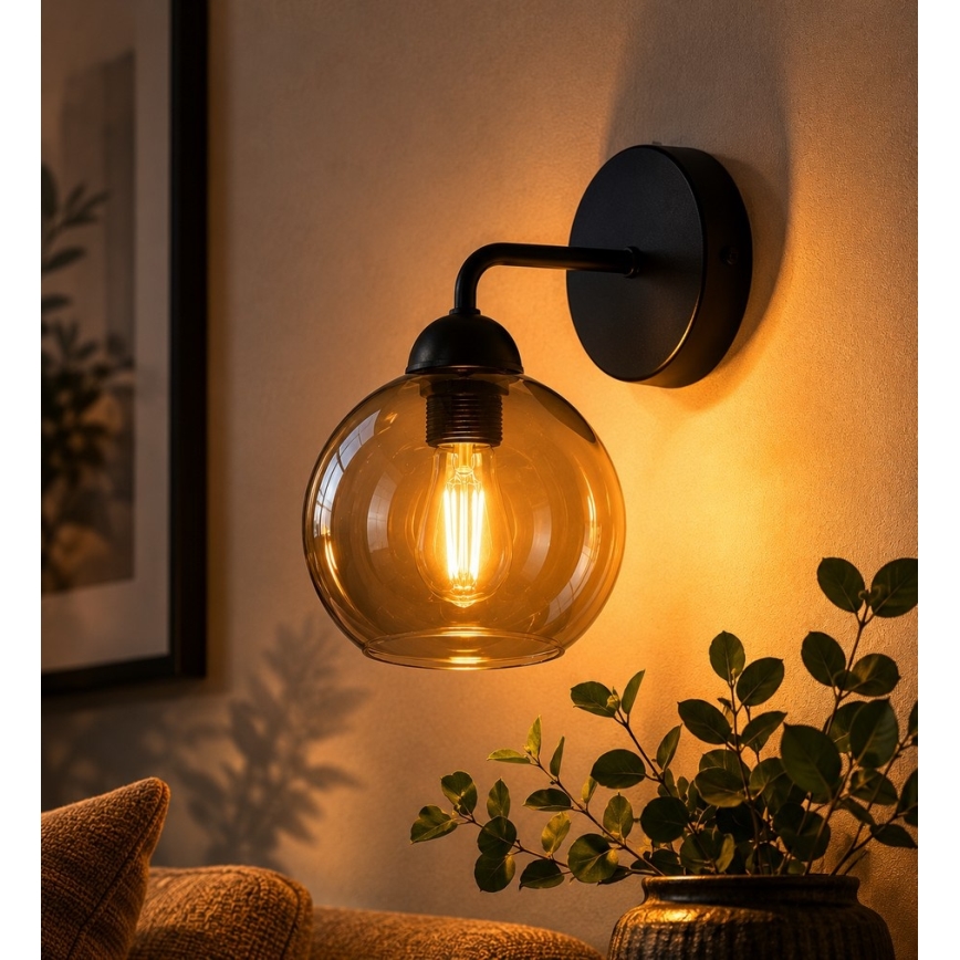 Φωτιστικό τοίχου OSMO 1xE27/60W/230V μαύρο