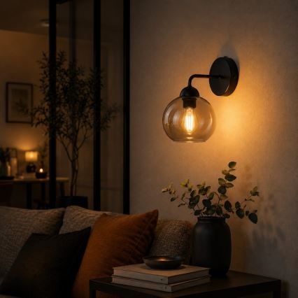Φωτιστικό τοίχου OSMO 1xE27/60W/230V μαύρο