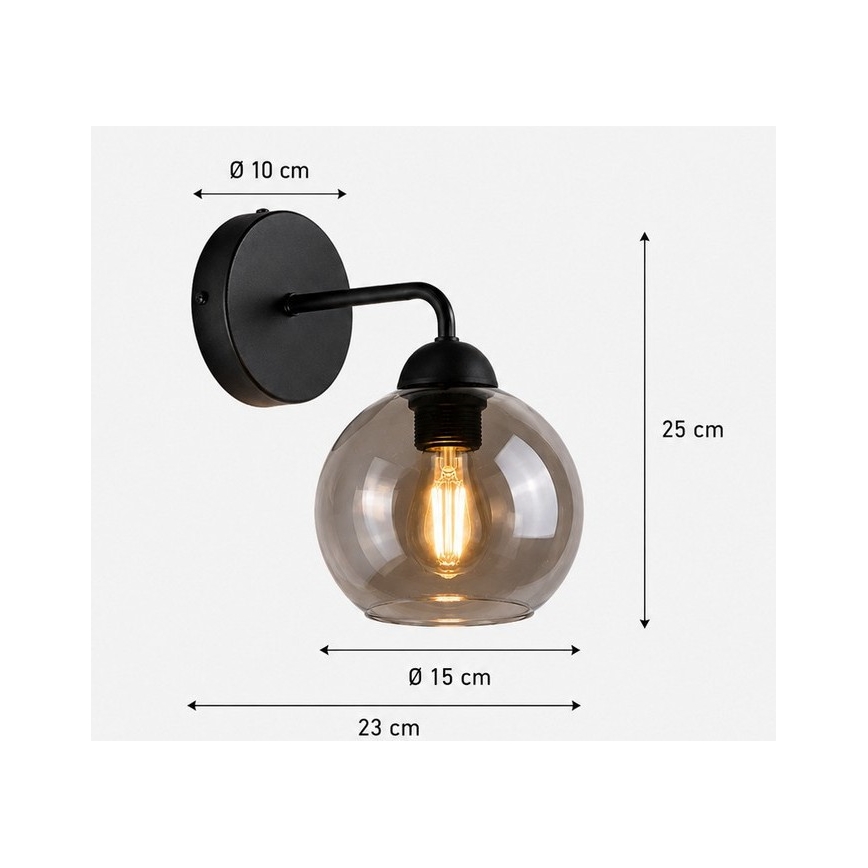 Φωτιστικό τοίχου OSMO 1xE27/60W/230V μαύρο