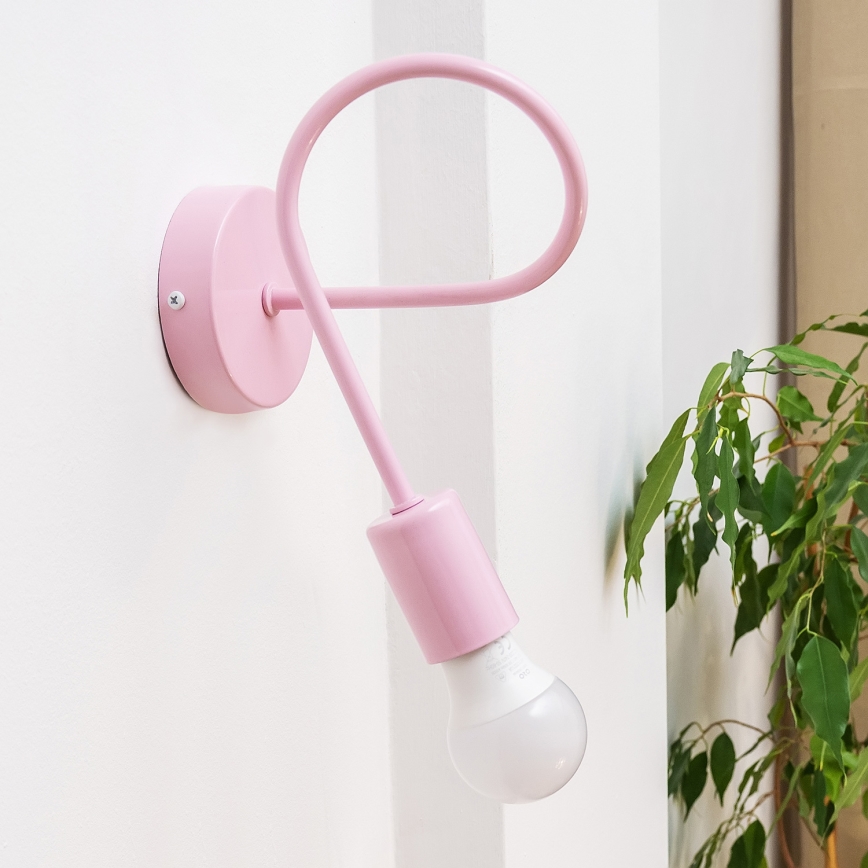 Φωτιστικό τοίχου OXFORD 1xE27/15W/230V ροζ